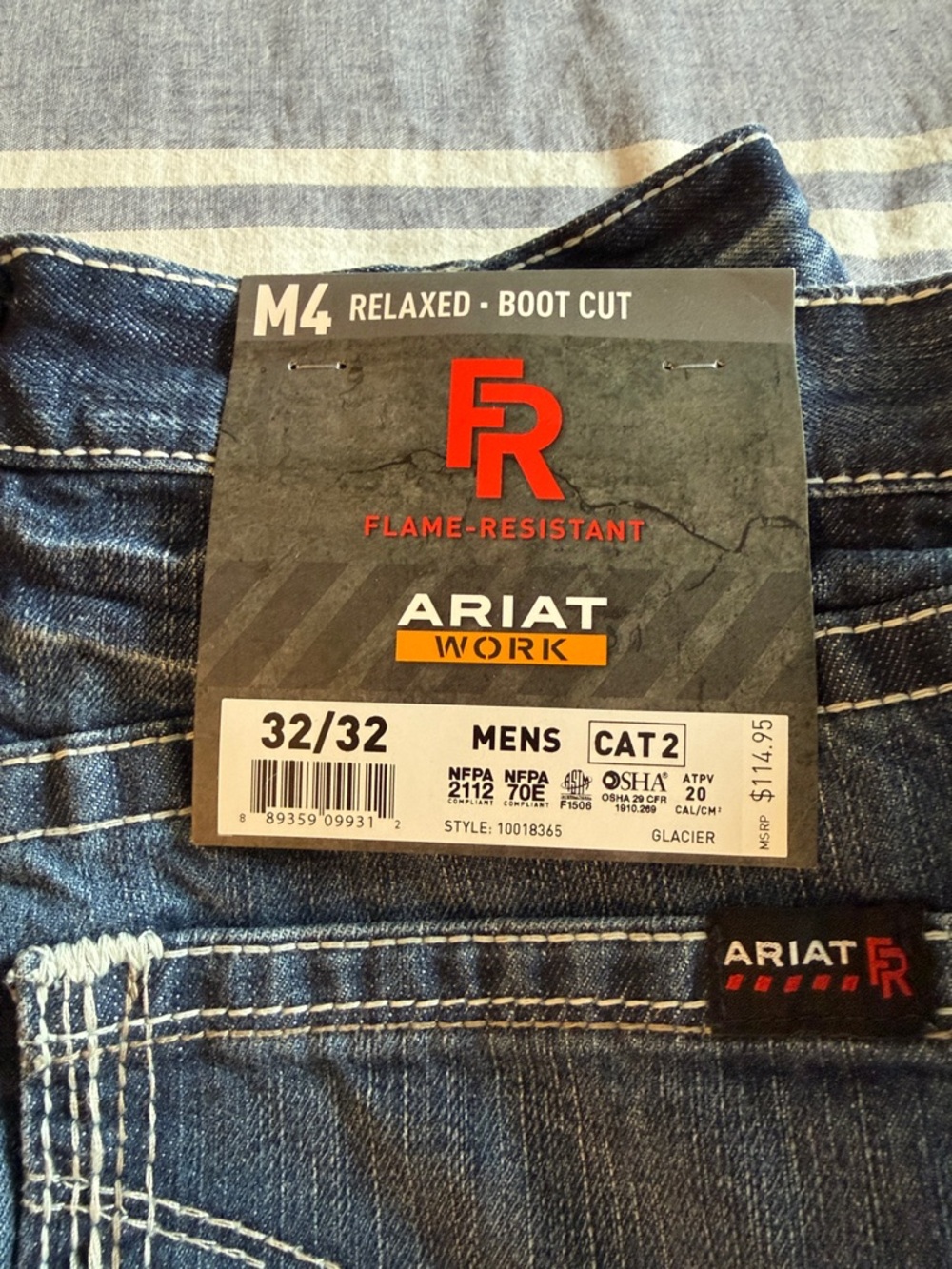 BNWT Ariat Glacier Blue Relaxed FR Boot Cut Jeans